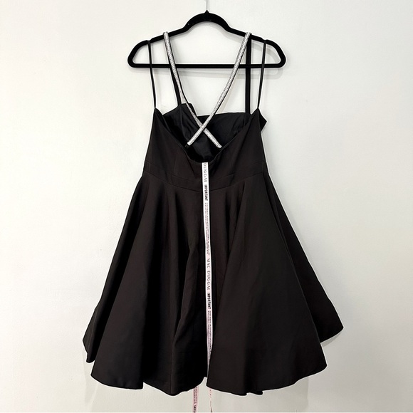 NWOT MAC DUGGAL Black 49106 Square Neck A Line Mini Dress Rhinestone Strap Sz 10 - Picture 7 of 16